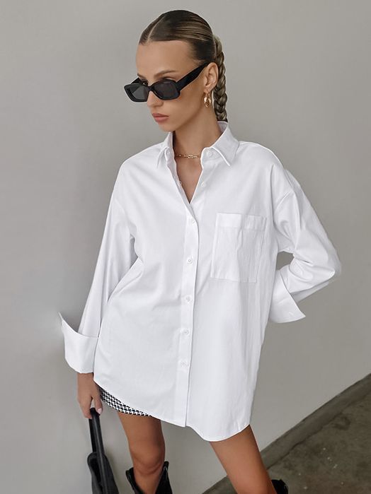 Women's Fashionable Casual All-match Mid-length Shirt