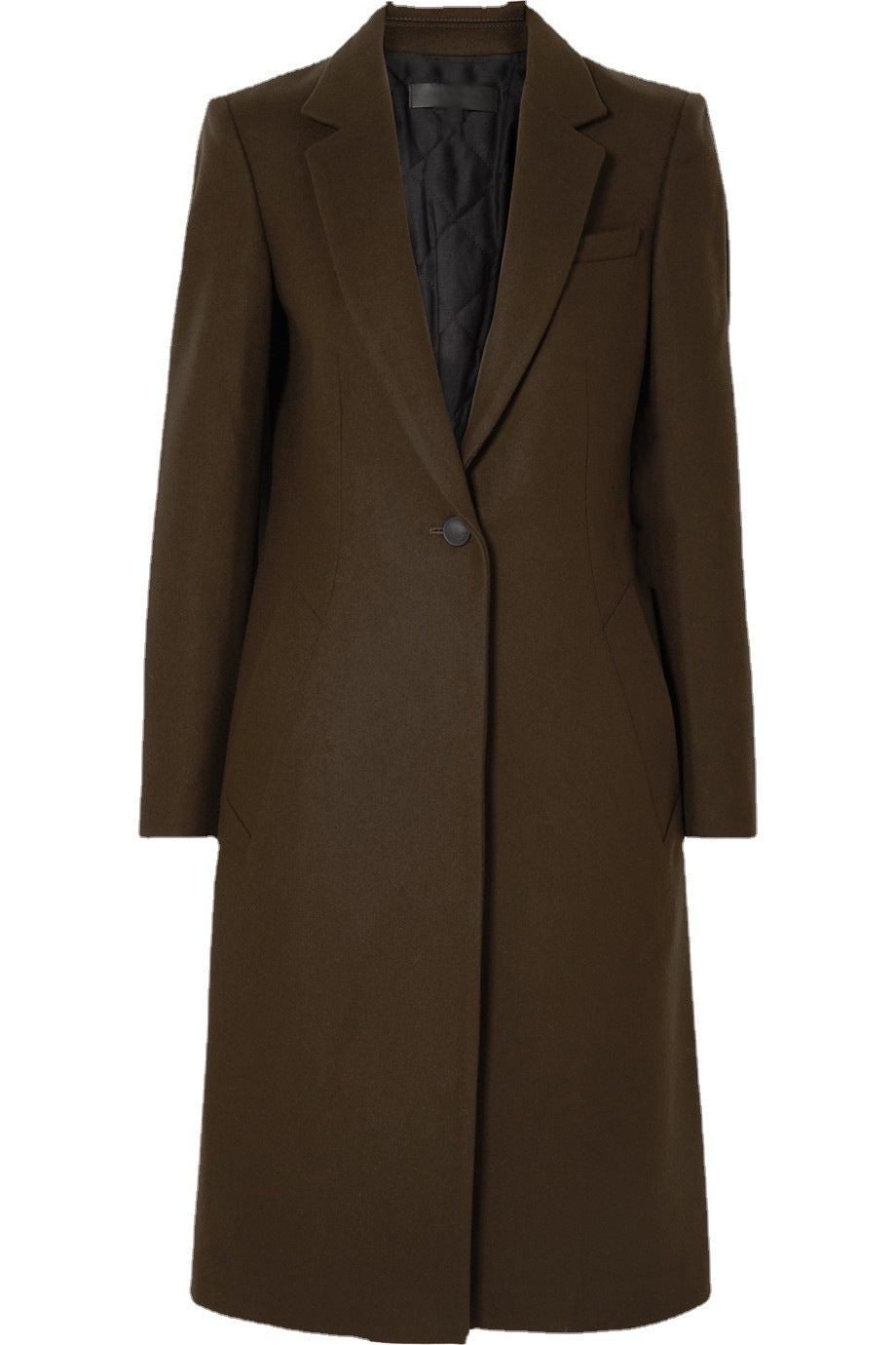 One Button Slim Fit Cotton Warm Thickened Overcoat Long Coat