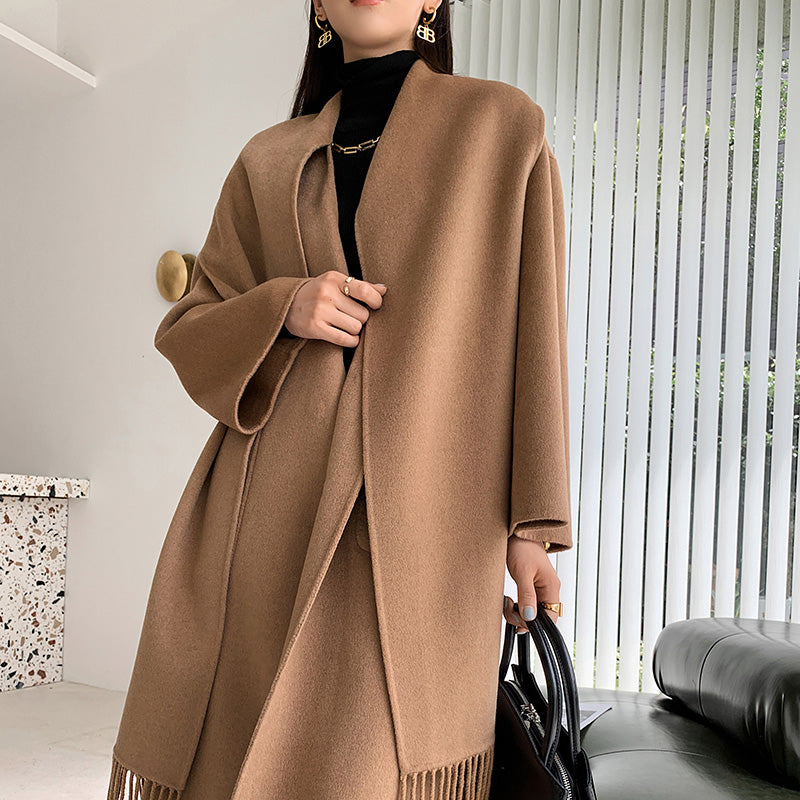 Fashion Scarf Double-sided Wool Coat