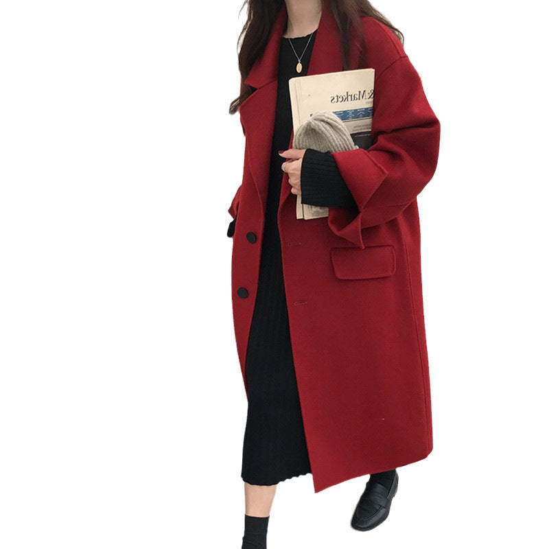 Mid-length Cashmere Over-the-knee Coat For Women
