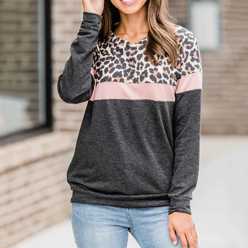 Leopard patchwork sweatshirt