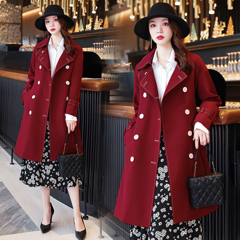Lapel Drop Double Breasted Small Jacket For Women