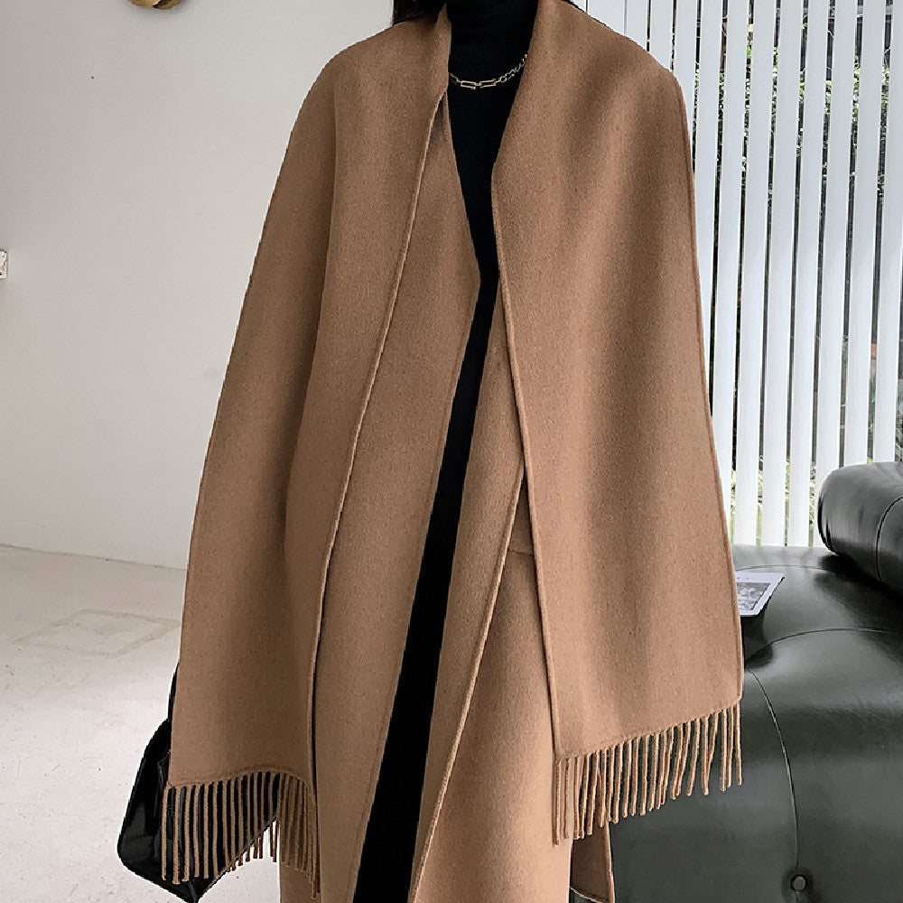 Fashion Scarf Double-sided Wool Coat