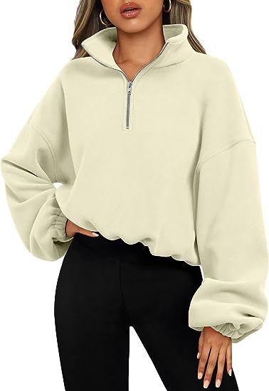 Loose Sport Pullover Hoodie Women Solid Color Zipper Stand Collar Sweatshirt Thick Warm Clothing