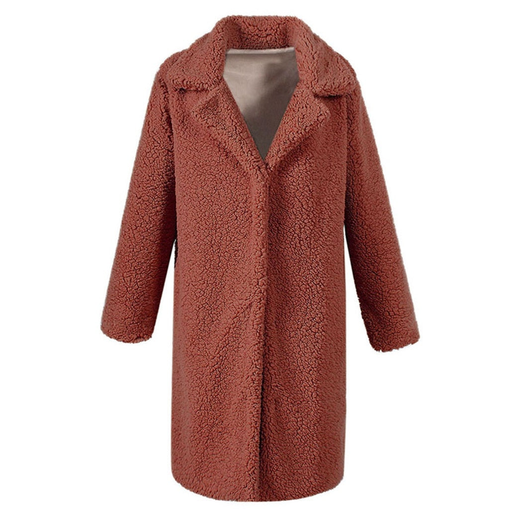 Winter Lambskin Faux Fur European and American Fashion Urban Casual Coat Jacket