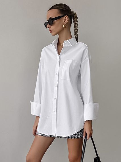 Women's Fashionable Casual All-match Mid-length Shirt