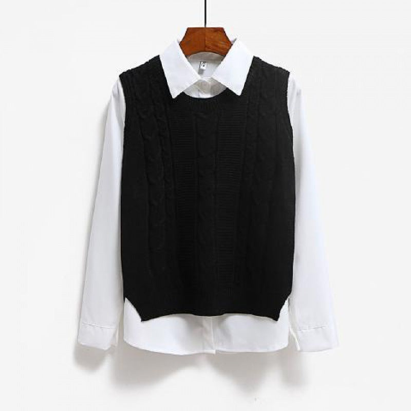 Korean Style Round Neck Knitted Vest